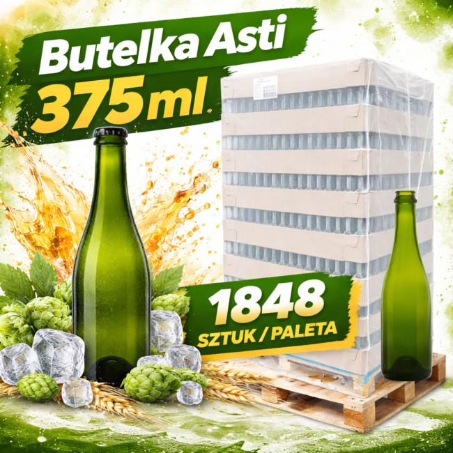 Paleta butelek Asti 375 ml w kolorze oliwkowym - 1848 sztuk