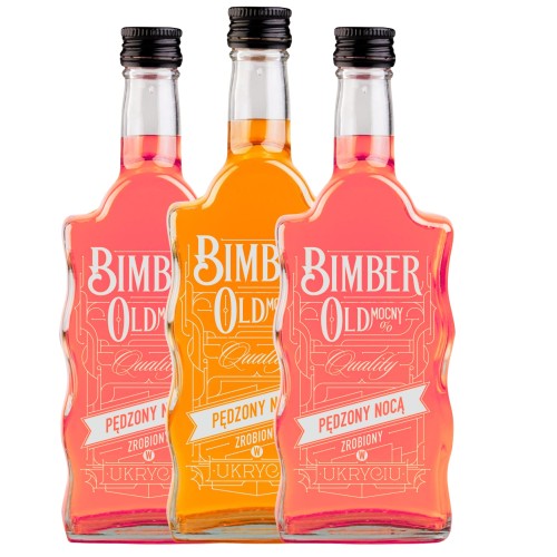 Szklana butelka na bimber 0,5 l z zakrętką