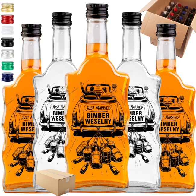 Zakręcana butelka na weselny trunek