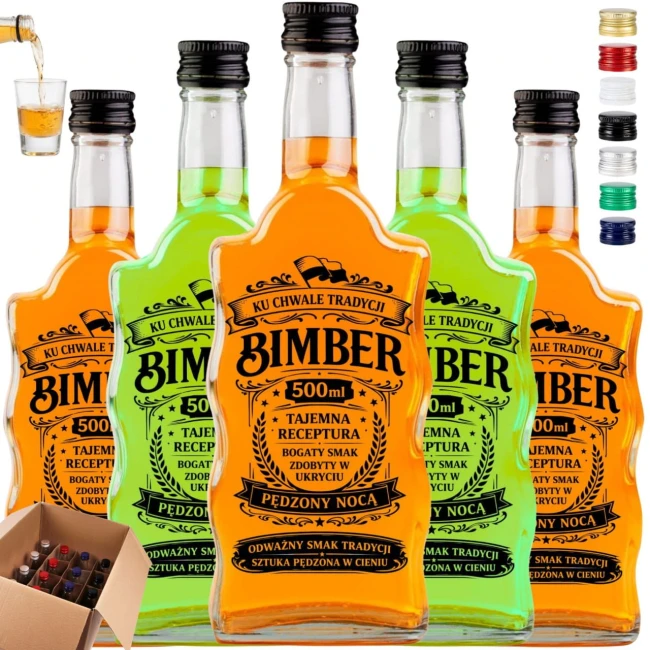 Butelka 500 ml na bimber dla gości weselnych