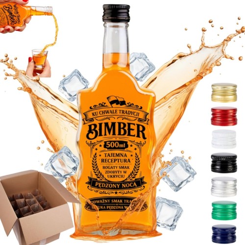 Zestaw 20 butelek 500 ml na bimber weselny