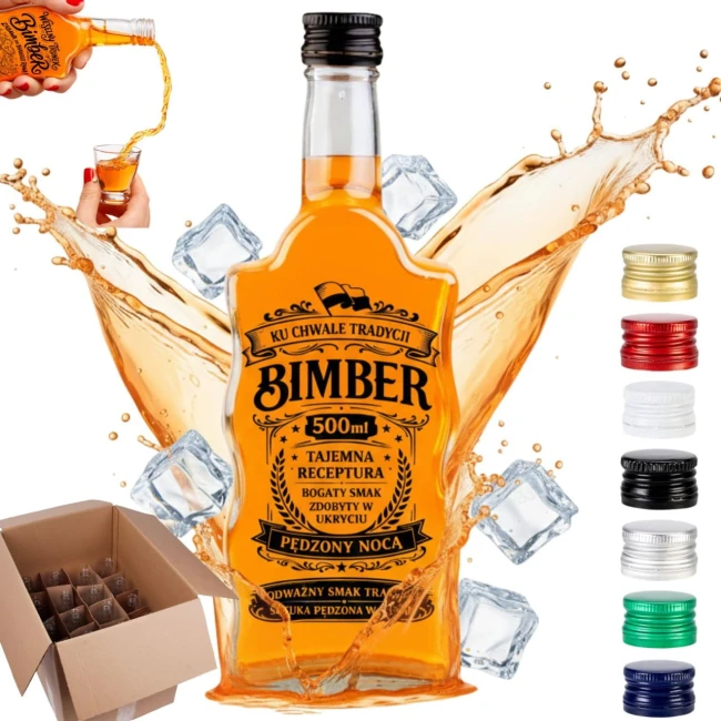 Zestaw 20 butelek 500 ml na bimber weselny