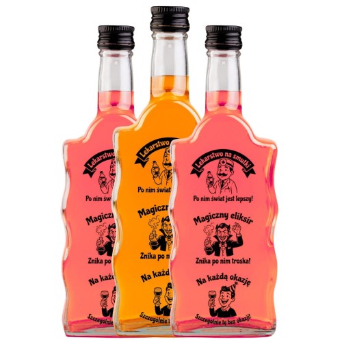 Butelka szklana FALA 500 ml śmieszna na alkohol
