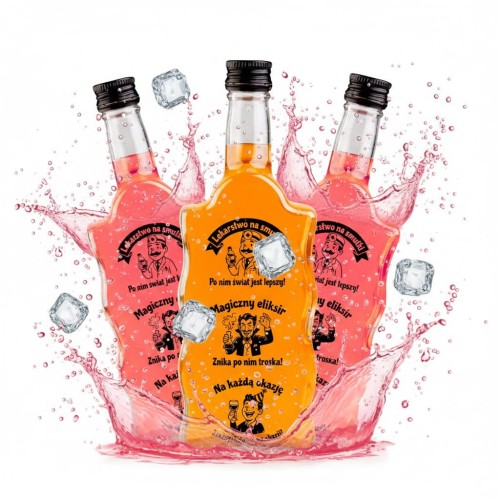 Śmieszne butelki 500 ml w rzędzie