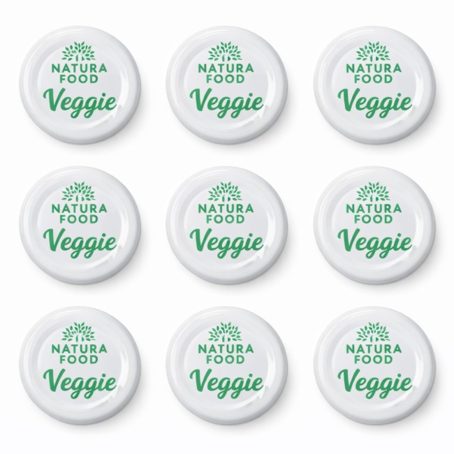 Sto białych zakrętek 43 mm Veggie do butelek
