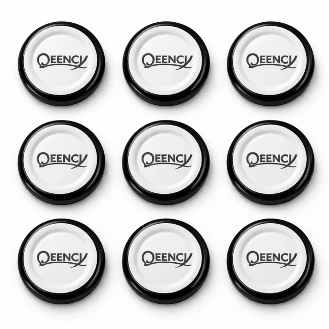 Dziesięć wieczek 43 mm QEENCY w małym zestawie