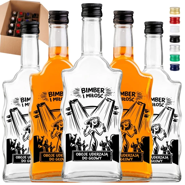Butelka na bimber i wódkę weselną 500 ml