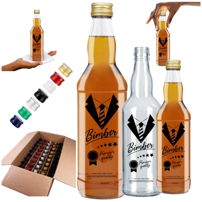 Butelka na wesele 500 ml z ozdobnym nadrukiem