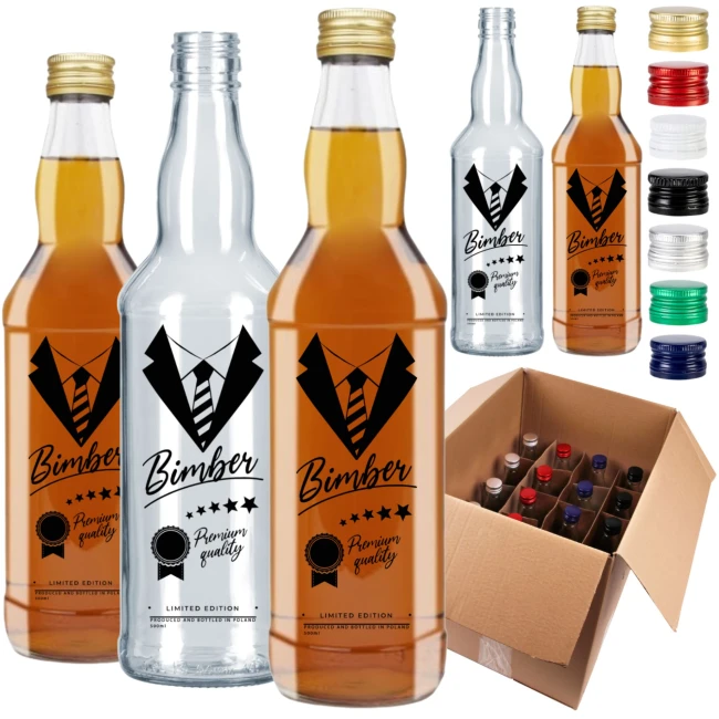 Butelki na wesele 500 ml z nadrukiem MARYNARKA