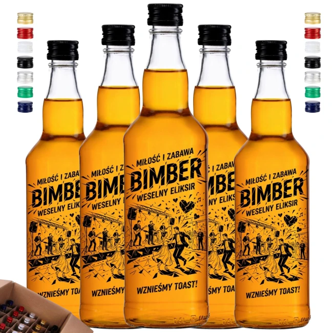 20x butelki ozdobne na wesele 500 ml