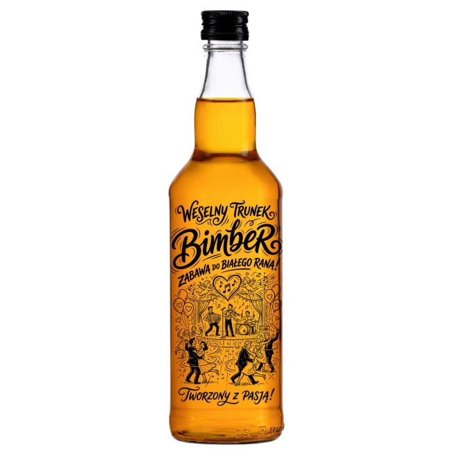 Elegancka butelka 500 ml z zakrętką na wesele