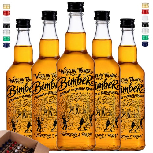 20x eleganckie butelki na wesele 500 ml
