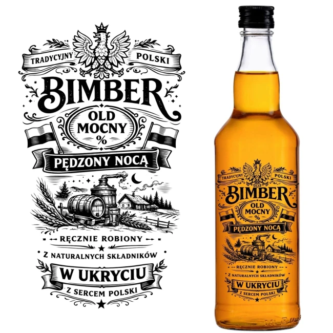 Butelka monopolowa 500 ml z zakrętką na bimber