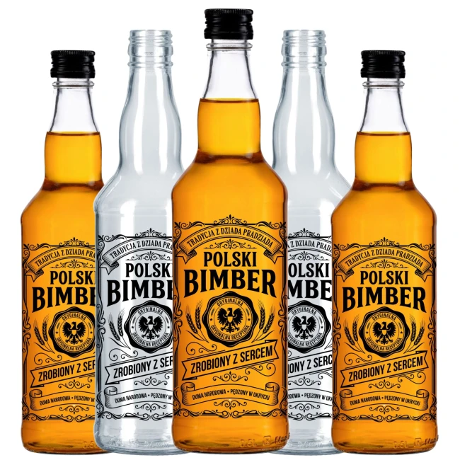 Butelki 500 ml z nalewką na stół weselny