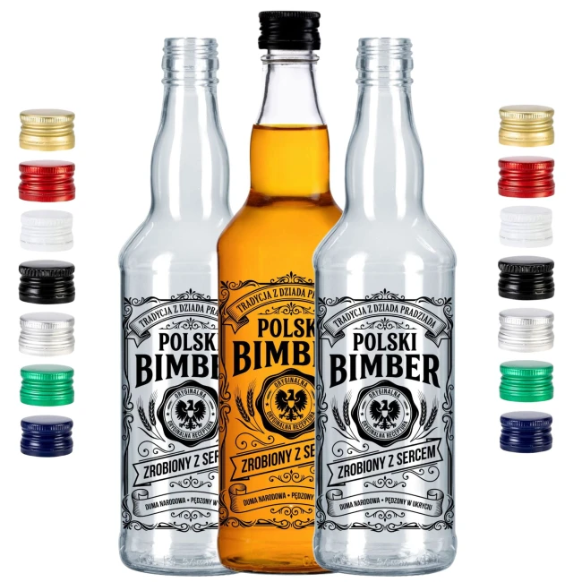 Eleganckie butelki ślubne 500 ml w komplecie