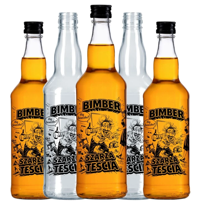 Śmieszne butelki na wesele 500 ml w zestawie