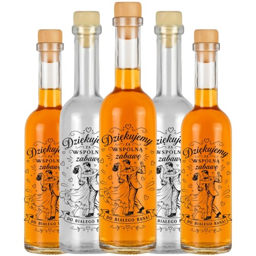 10x butelki 100 ml na podziękowania dla gości