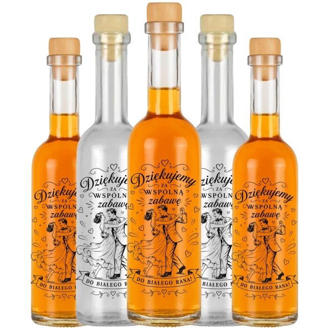 10x butelki 100 ml na podziękowania dla gości
