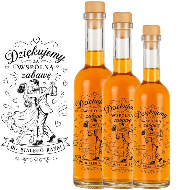 Buteleczki 100 ml na nalewkę jako podziękowanie