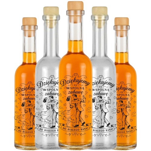 50x butelki 100 ml na podziękowania dla gości
