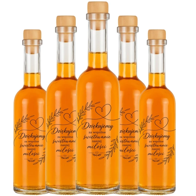 Zestaw 10 butelek 100 ml na podziękowania
