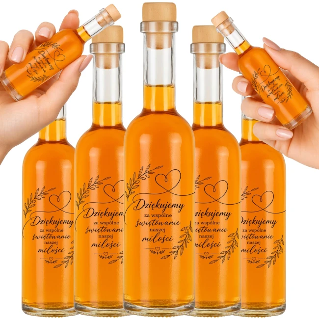 Buteleczki 100 ml na weselne podziękowania