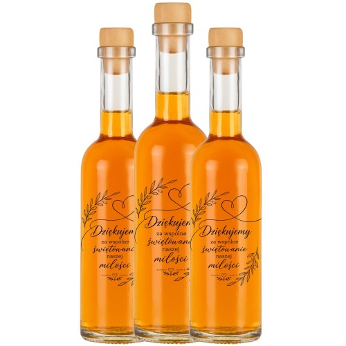 100x butelki 100 ml MIŁOŚĆ na podziękowania
