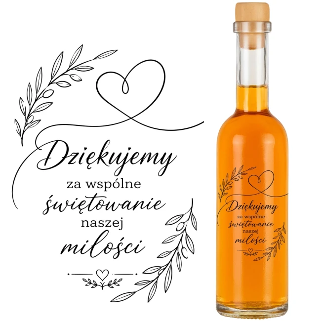 Butelka 100 ml MIŁOŚĆ z etykietą dla gości