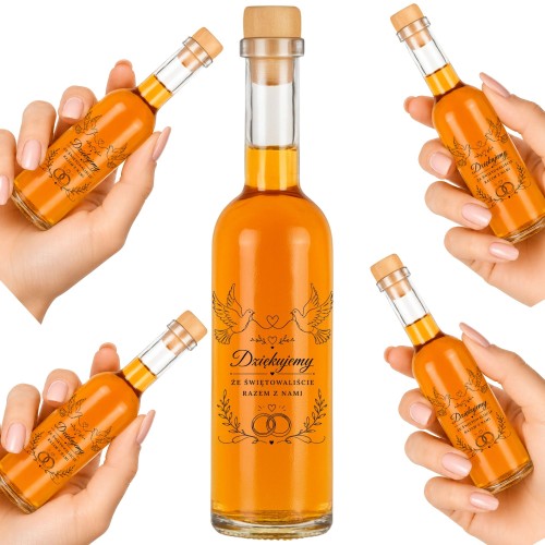 100x buteleczki weselne 100 ml GOŁĄBKI