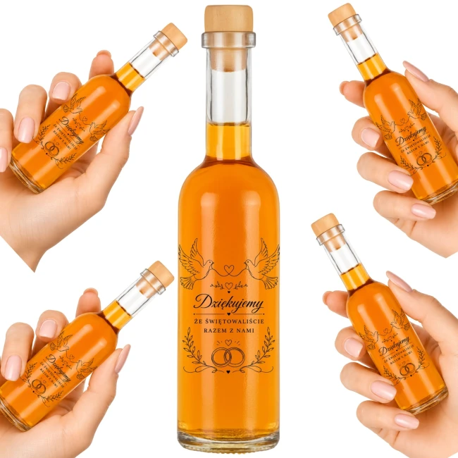 100x buteleczki weselne 100 ml GOŁĄBKI