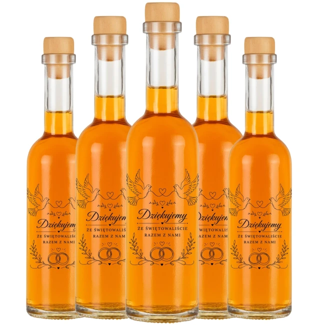 Szklane buteleczki 100 ml dla gości weselnych