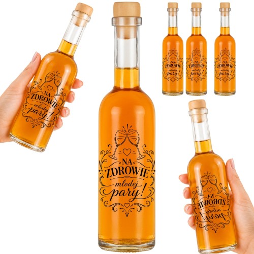 50x butelki ozdobne 100 ml z nadrukiem TOAST