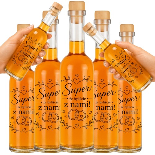 50x butelki 100 ml SUPER ŻE BYLIŚCIE dla gości