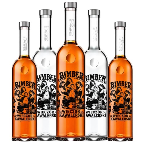 Butelki na bimber 500 ml z zakrętką GPI - komplet 40 szt.
