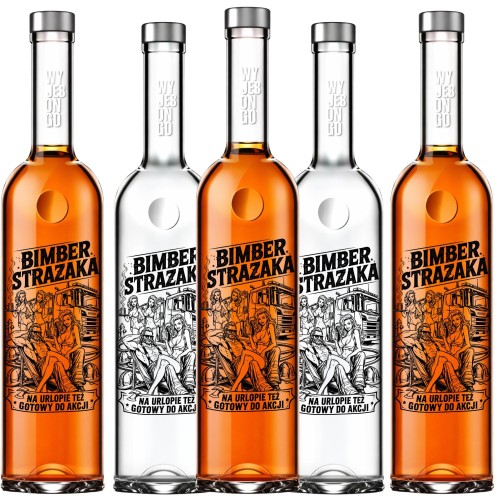 40x butelki szklane 500 ml FUTURA z nadrukiem dla strażaka
