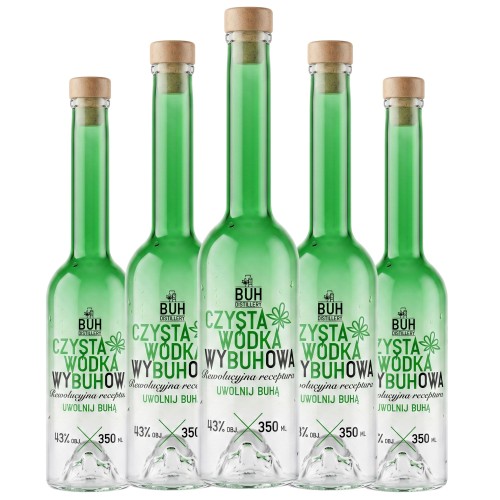 Butelki na prezent 350 ml z nadrukiem - komplet 5 szt.
