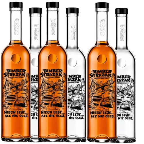 Butelki na bimber 500 ml FUTURA z czarną zakrętką – Strażak
