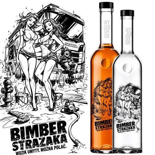 Butelki FUTURA 500 ml Strażak – Wozik umyty. Można polać