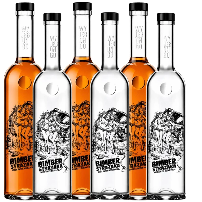 Sitodruk Strażak na szkle monopolowym FUTURA 500 ml