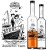 Butelka na wódkę weselną 500 ml FUTURA z nadrukiem Fale i zakrętką