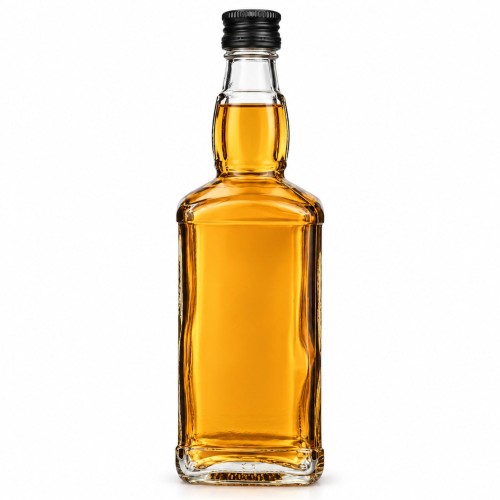 butelka jack 500 ml na whisky i nalewki – szkło z czarną zakrętką
