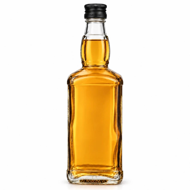 butelka jack 500 ml na whisky i nalewki – szkło z czarną zakrętką